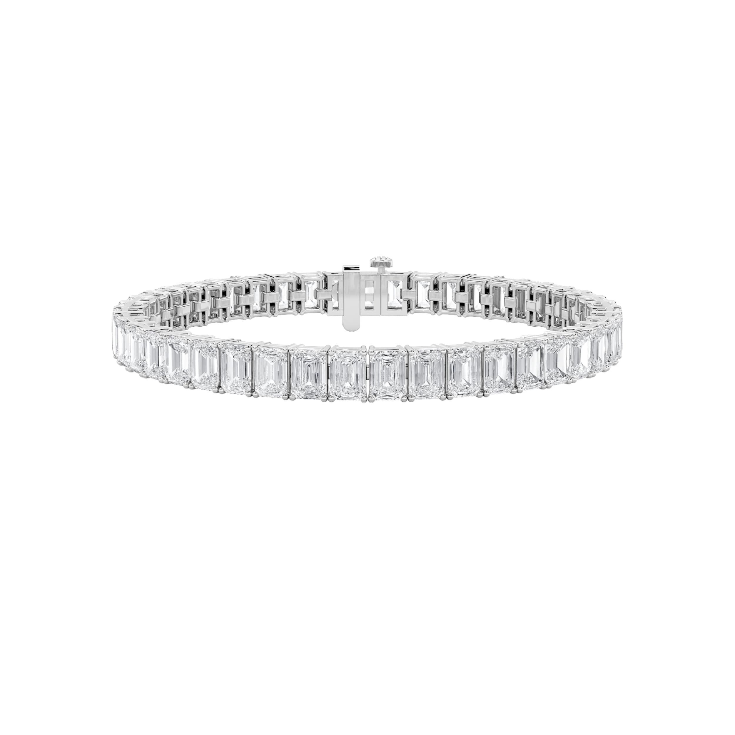 Emerald Lab Diamond North South Bracelet — 10 ct total weight in 14k white gold · product view 4
