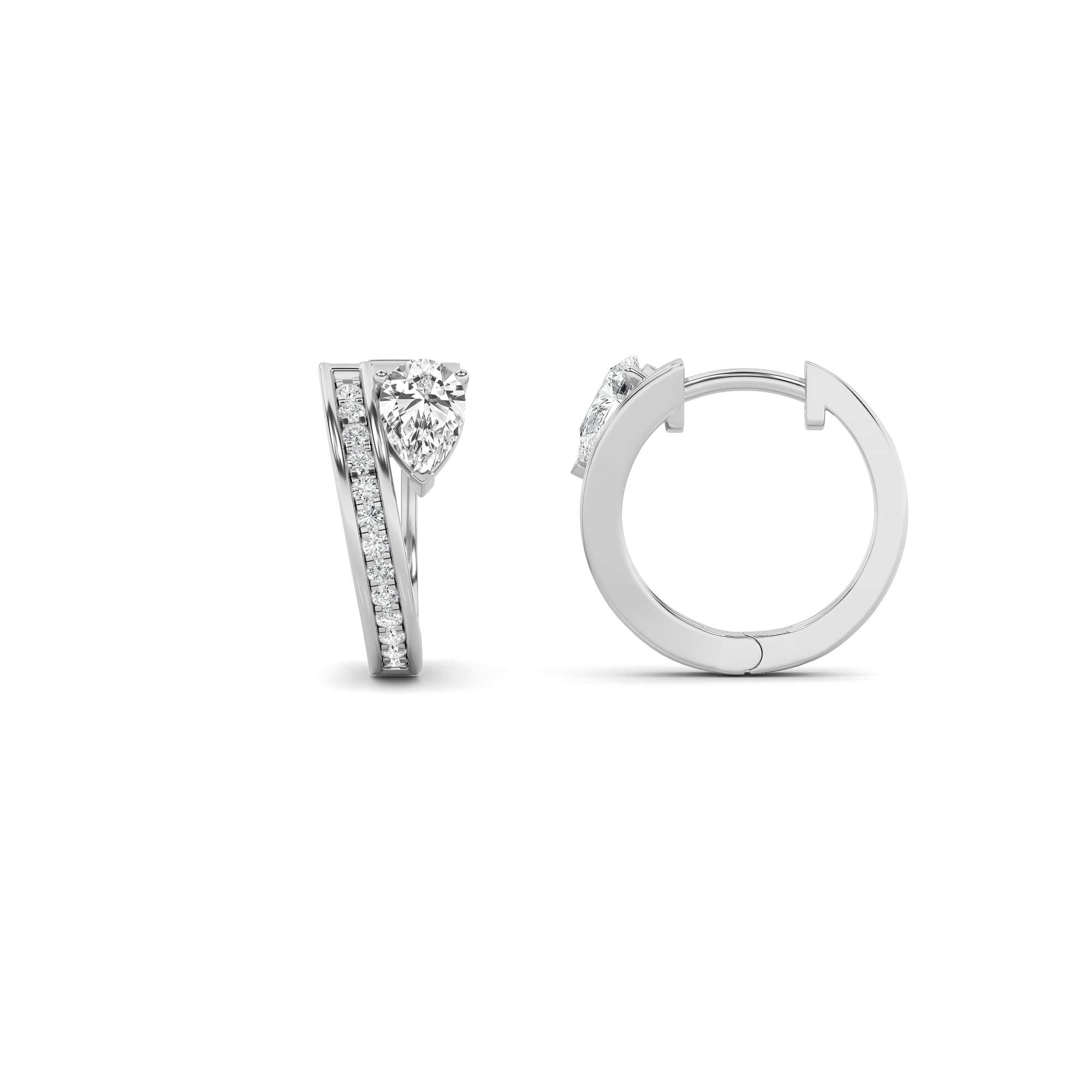 Pear Lab Diamond Fashion Earrings — 1.25 ct total weight in 14k white gold · product view 1