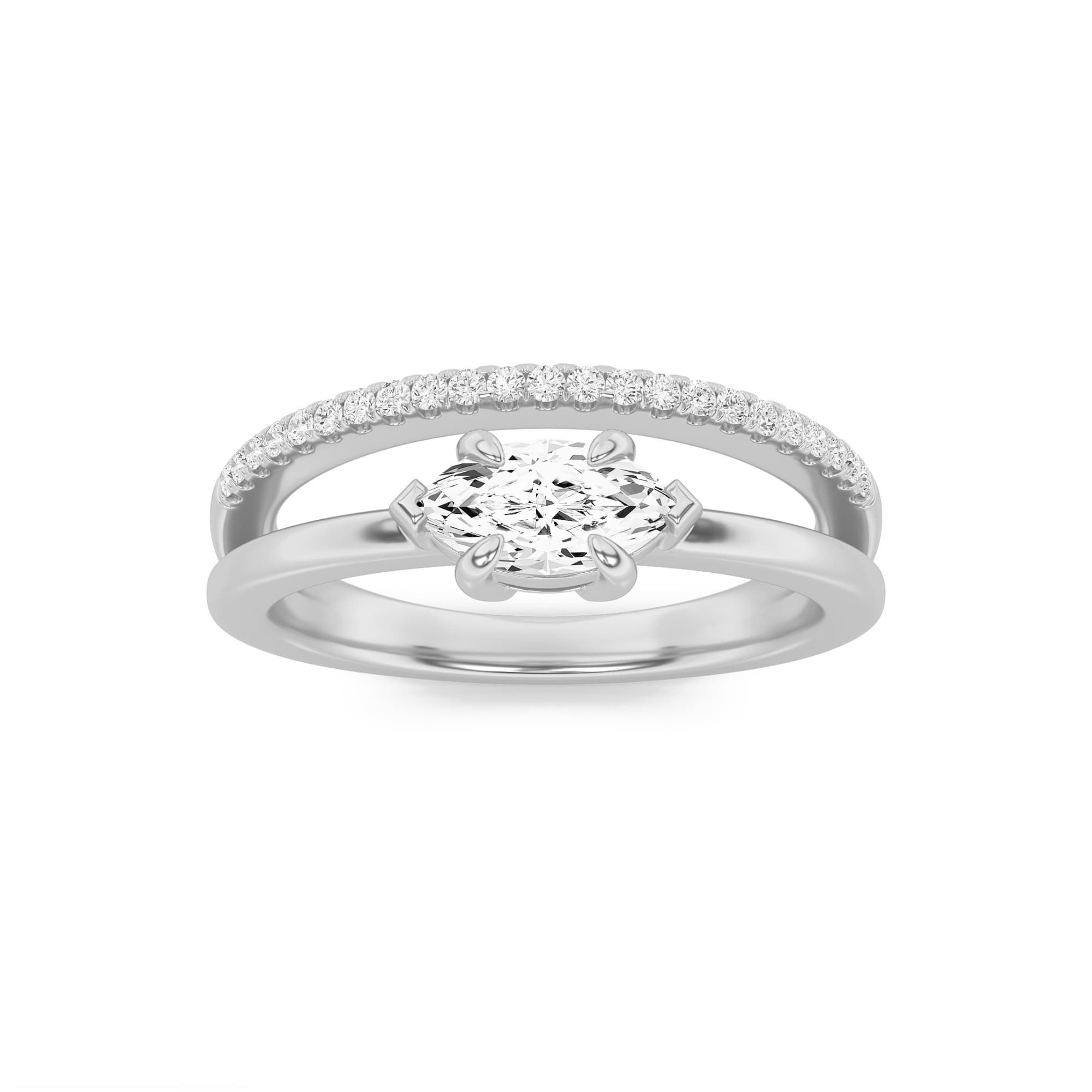Marquise Lab Diamond Fashion Ring — 0.5 ct total weight in 14k white gold · product view 6