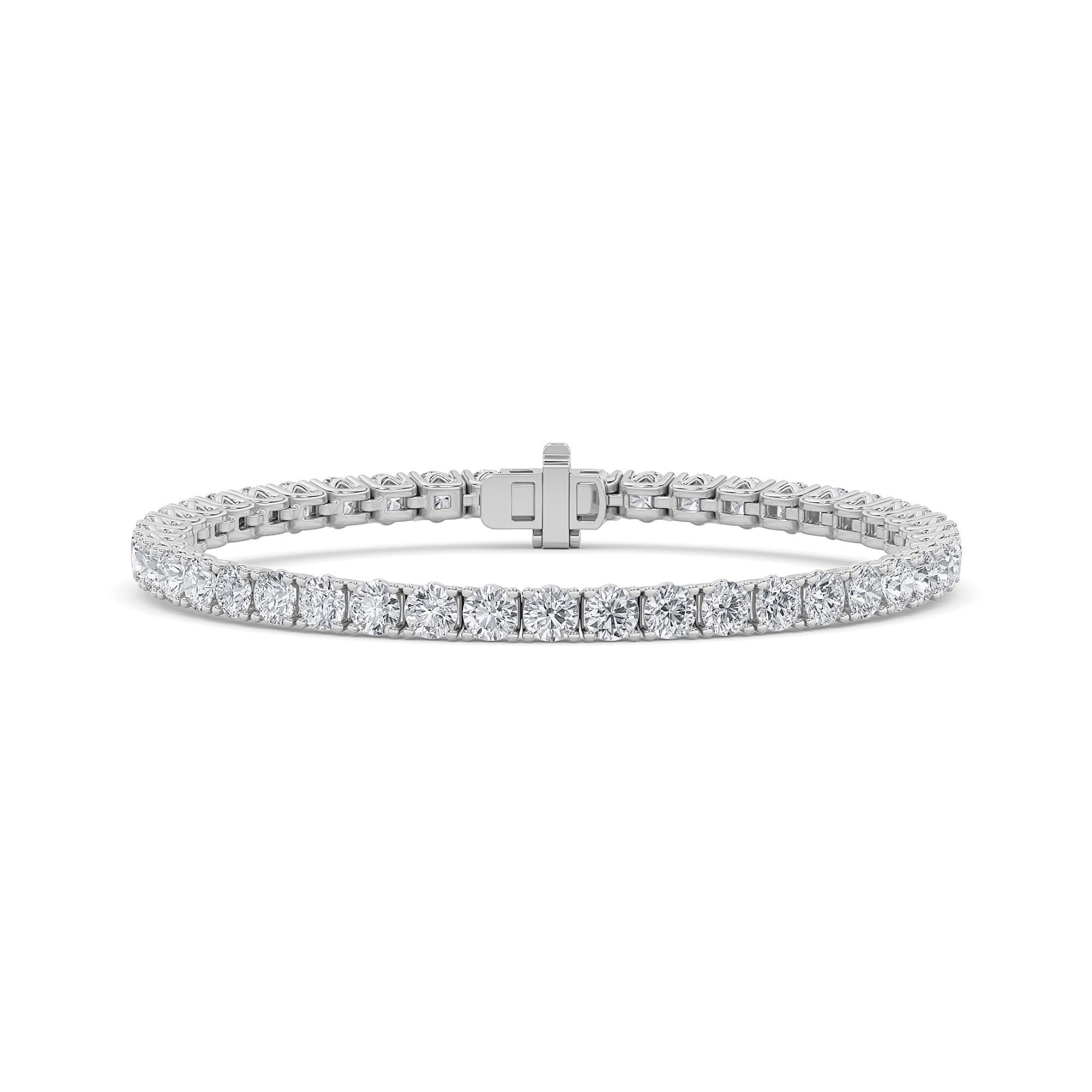 Round Lab Diamond Tennis Bracelet — 10 ct total weight in 14k white gold · product view 1