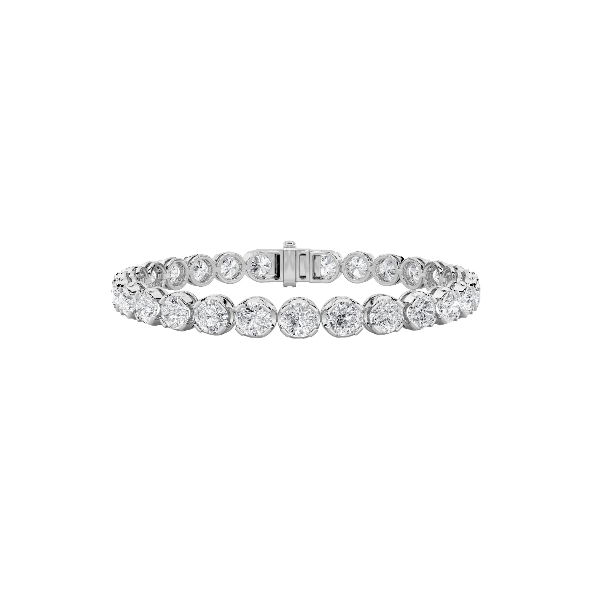 Round Lab Diamond Tennis Bracelet — 12 ct total weight in 14k white gold · product view 59