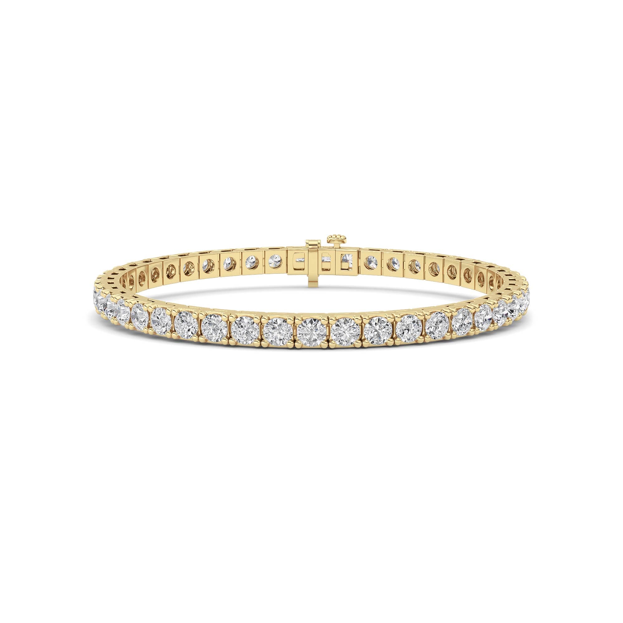 Round Lab Diamond Prong-Set Bracelet — 10 ct total weight in 14k yellow gold · product view 33