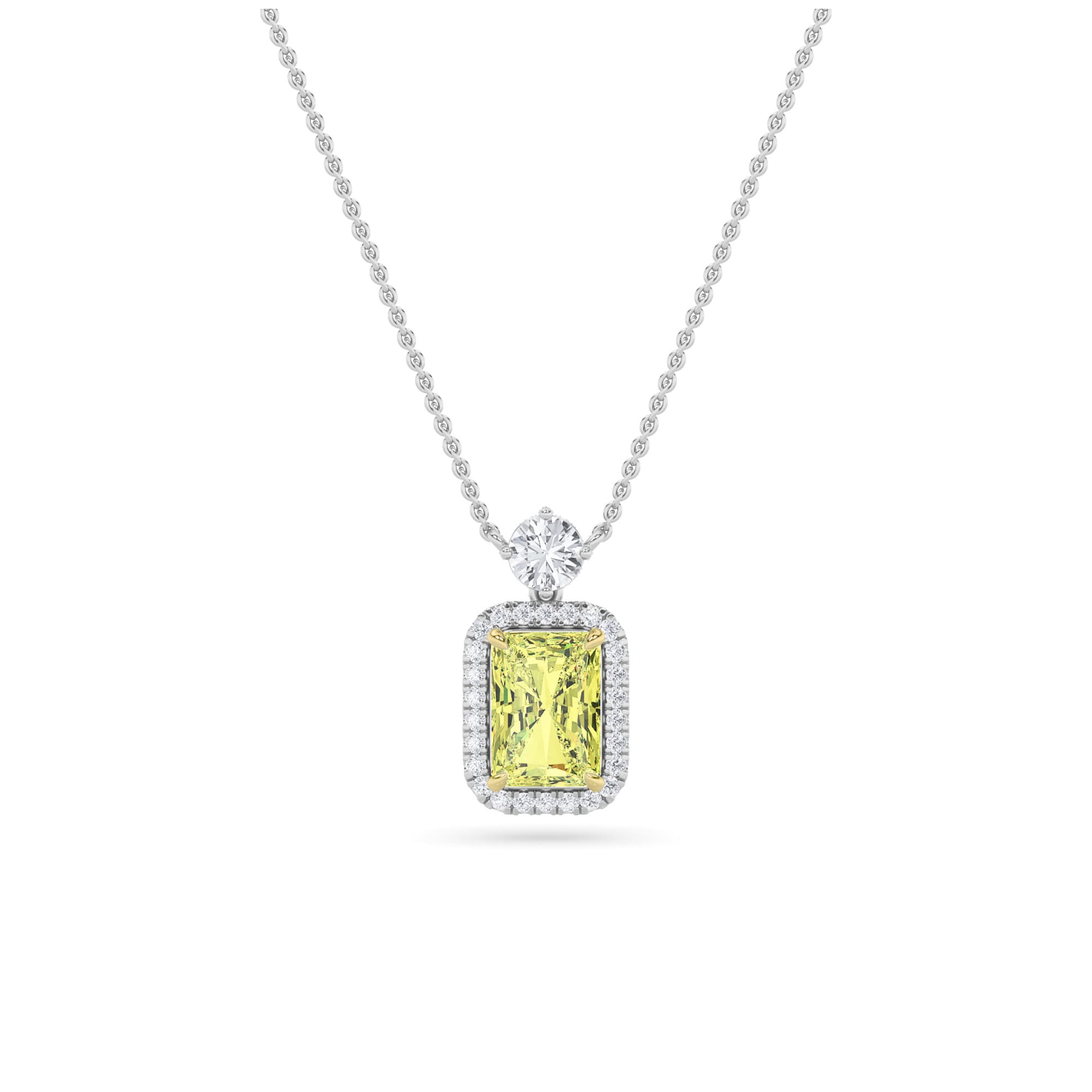 Radiant Lab Diamond Fine Necklace — 2.5 ct total weight in 14k white gold · product view 1