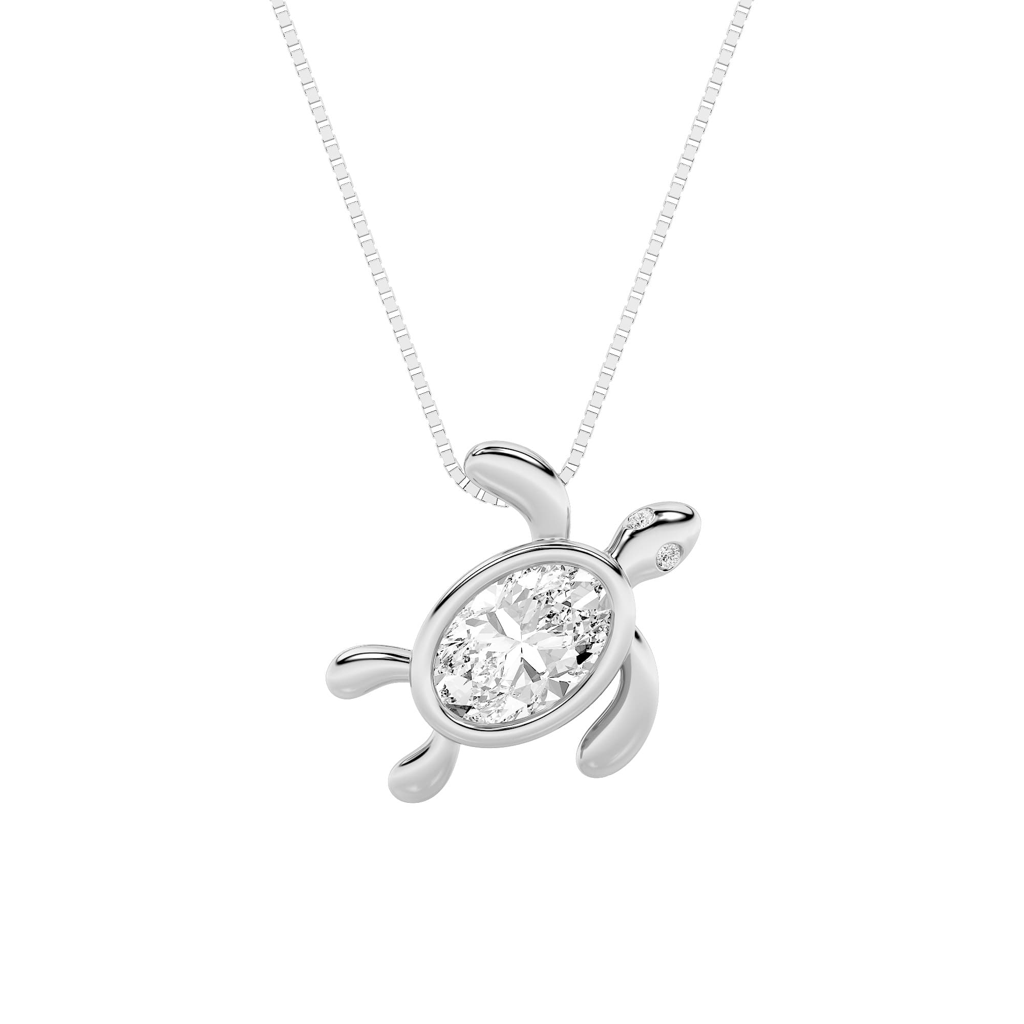 Lab Diamond Bezel-Set Necklace — 1.5 ct total weight in 14k white gold · product view 10
