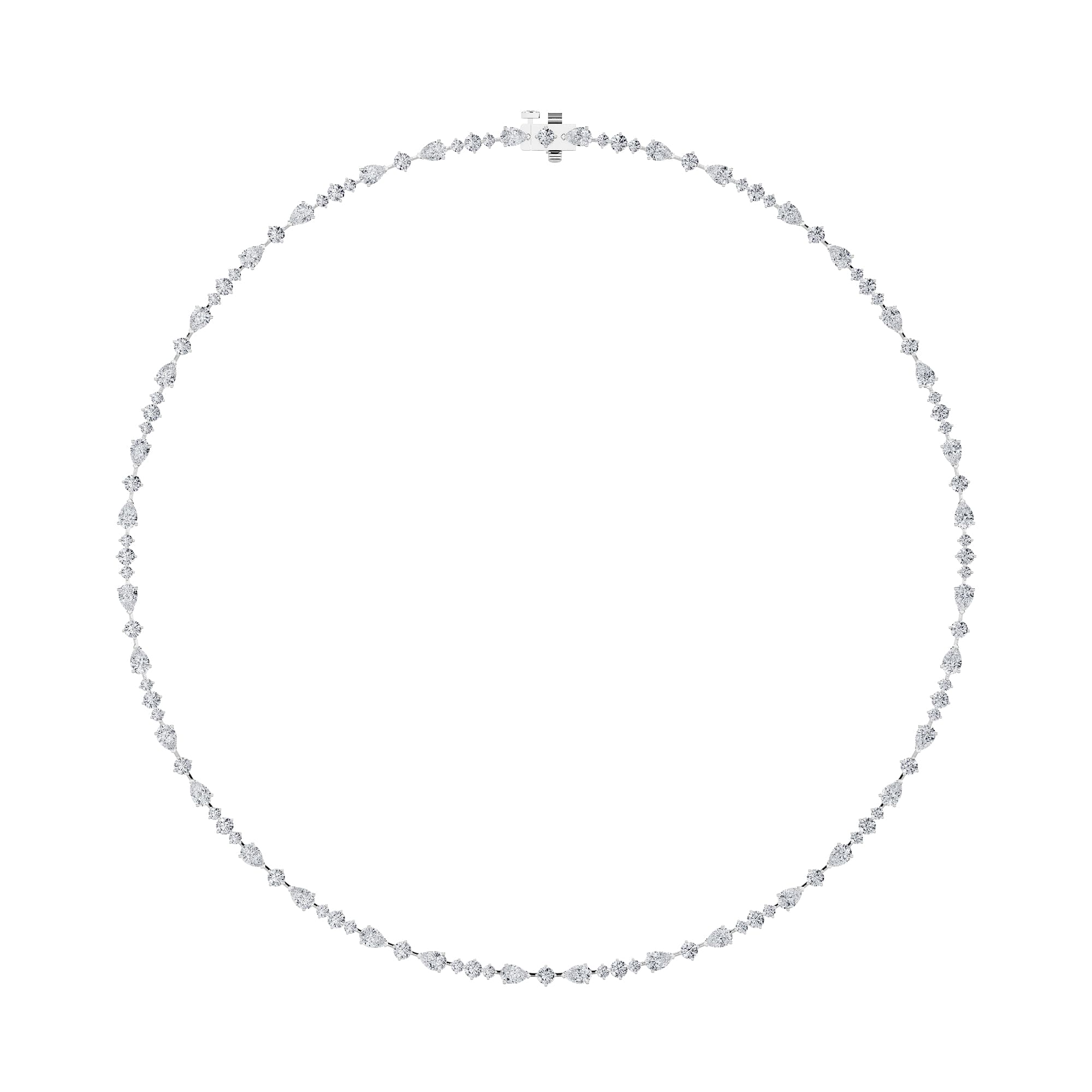 Pear Lab Diamond Fashion Necklace — 12 ct total weight in 14k white gold · product view 1