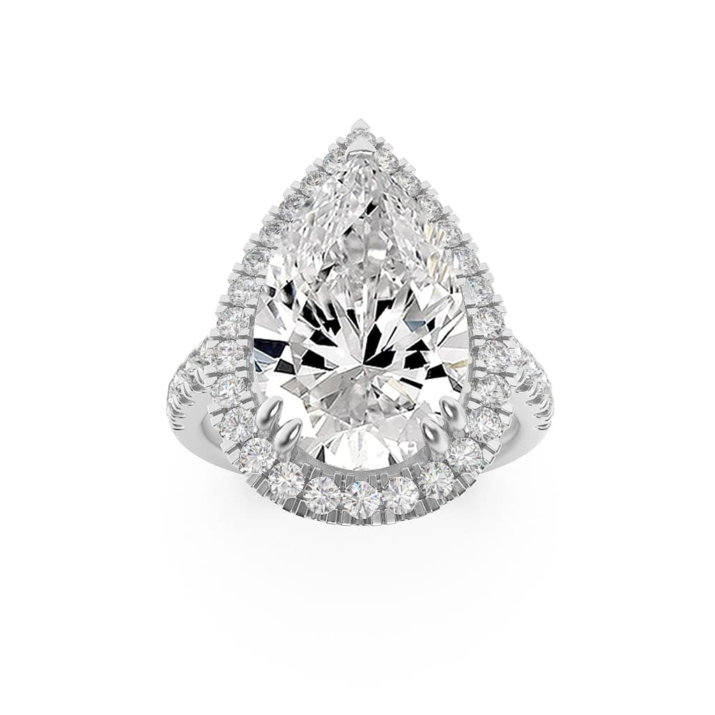 Pear Lab Diamond Bold Accented Engagement Ring — 6.25 ct total weight in 14k white gold · product view 1
