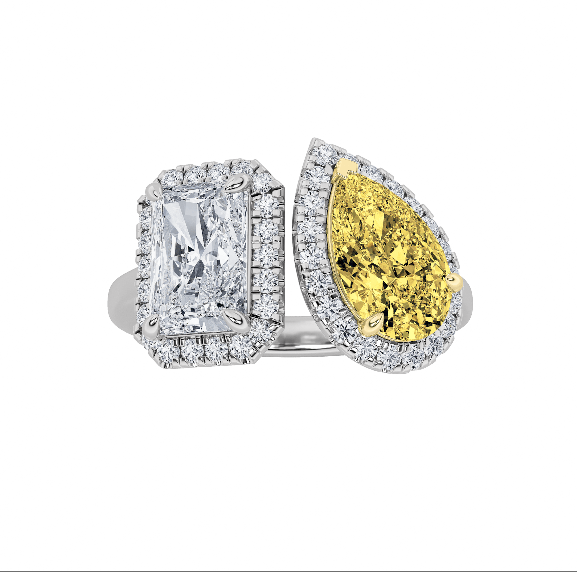 Radiant Lab Diamond Toiet Moi Fashion Ring — 3 ct total weight in 14k white gold · product view 1