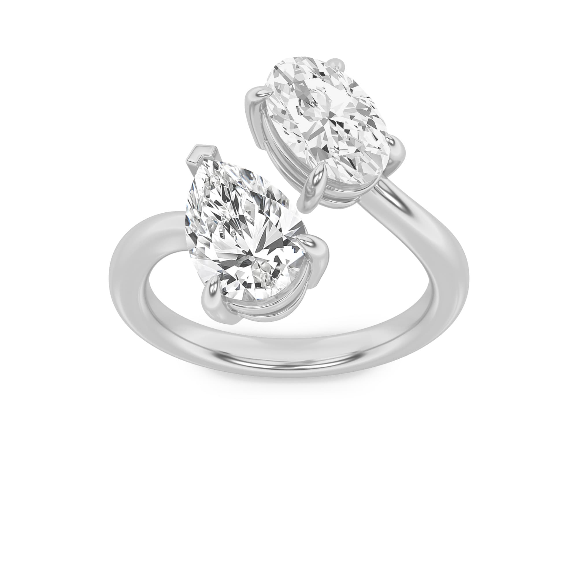 Oval Lab Diamond Toi etMoi Fashion Ring — 3 ct total weight in 14k white gold · product view 5