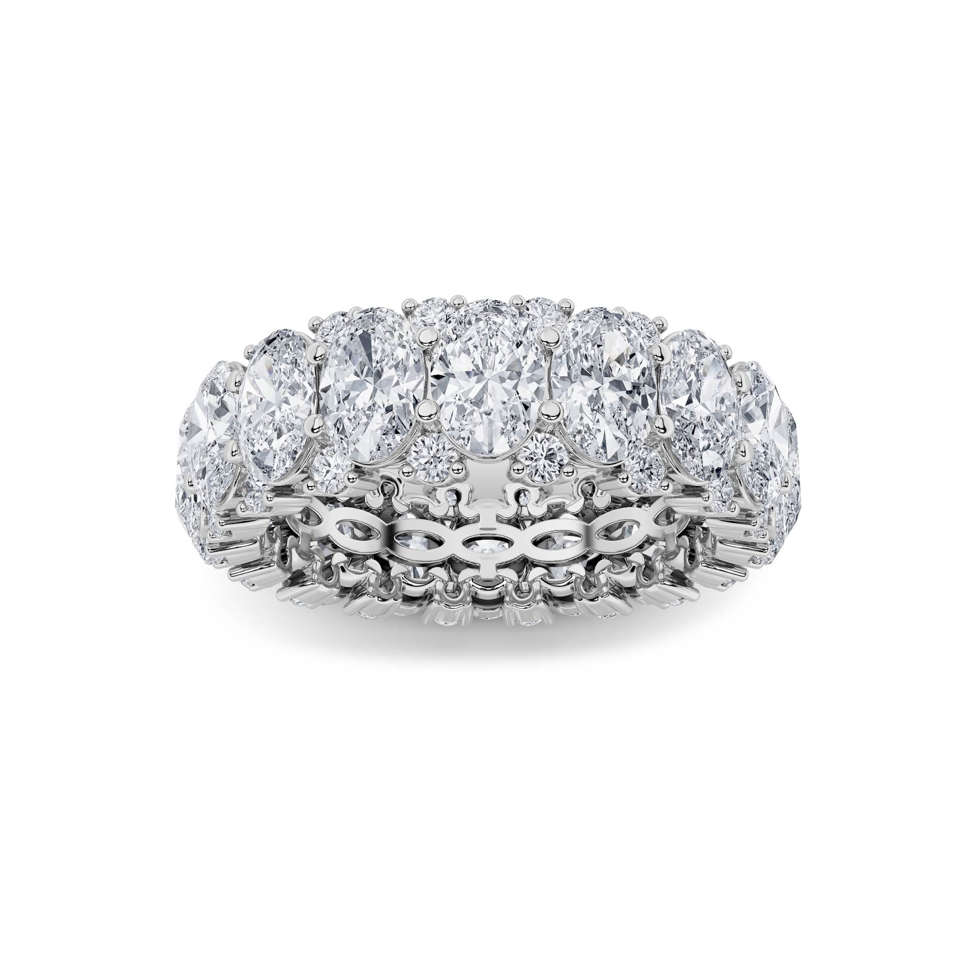 Oval Lab Diamond Eternity Band Ring — 6 ct total weight in 14k white gold · product view 1