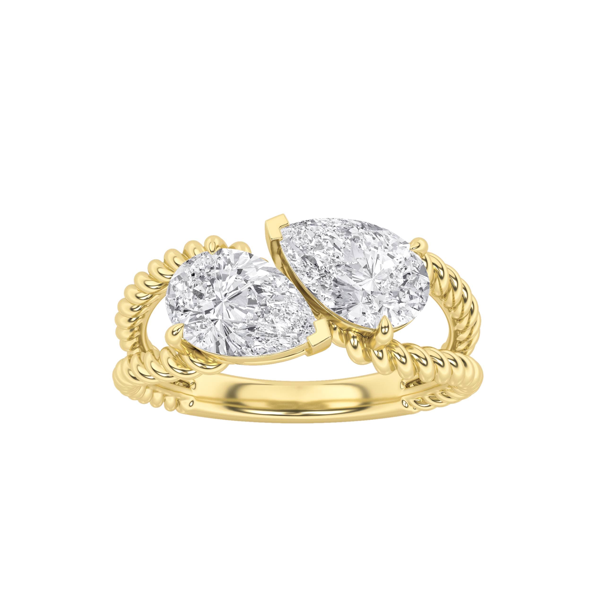 Pear Lab Diamond Toi etMoi Fashion Ring — 2 ct total weight in 14k yellow gold · product view 1